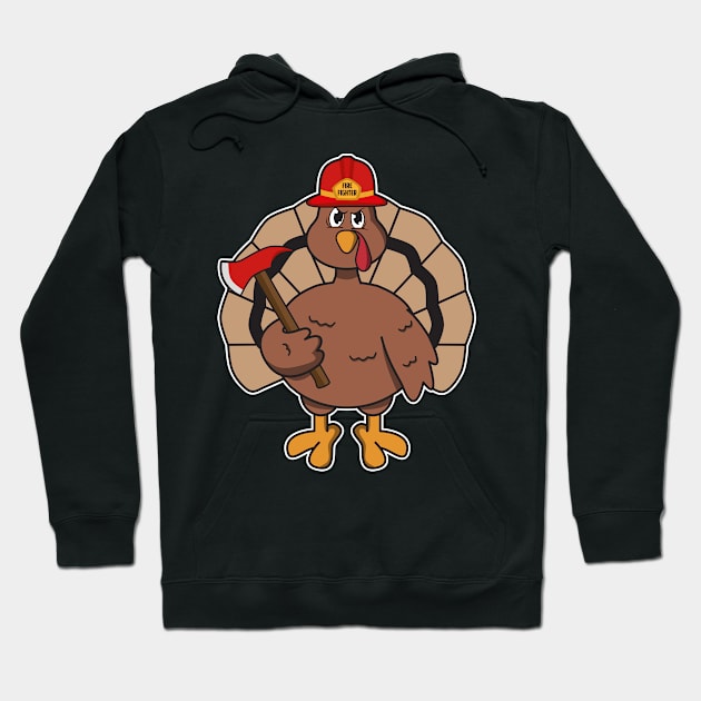 Turkey Fireman Hoodie by yeoys